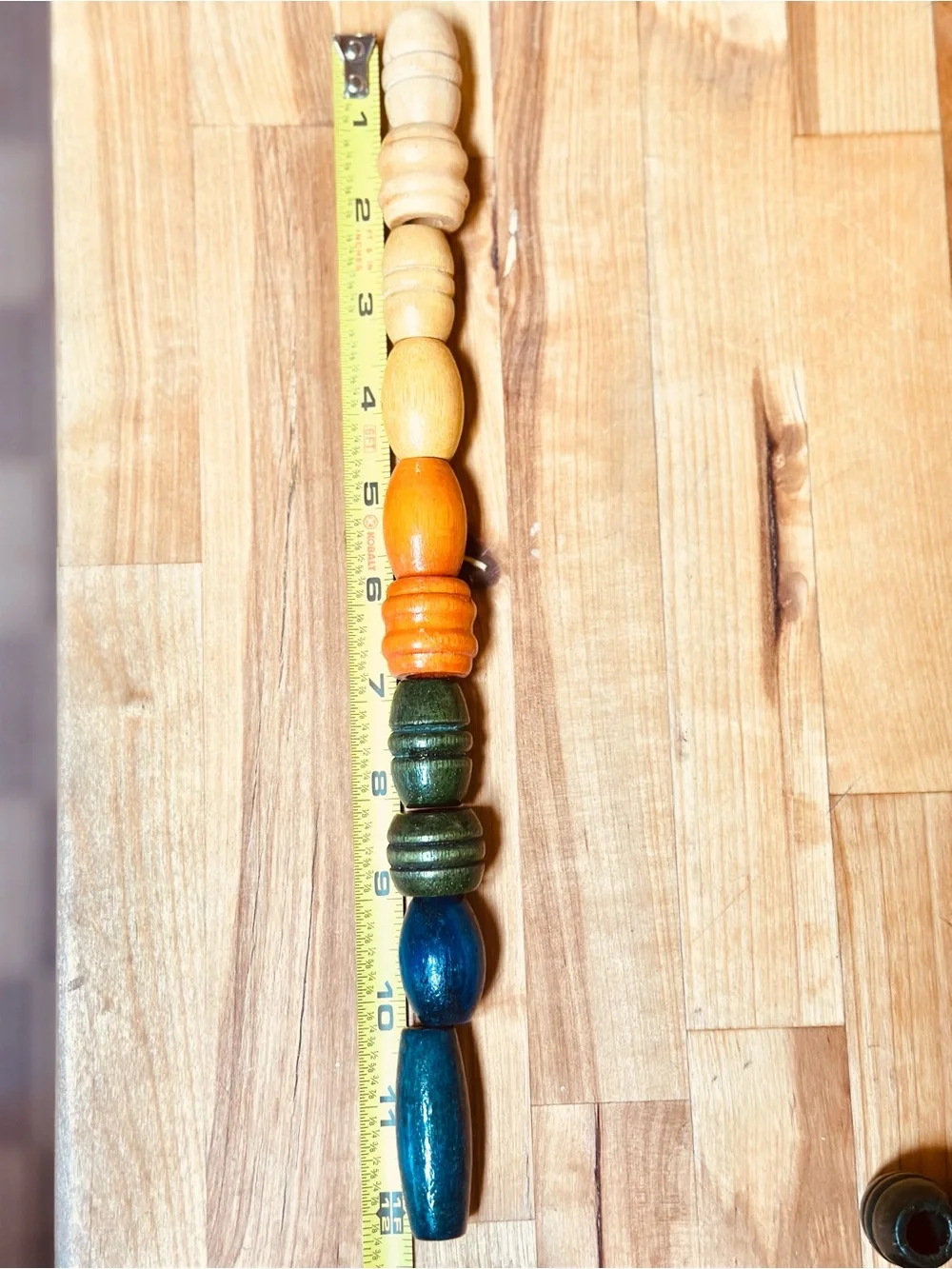 VINTAGE WOODEN MACRAME / CRAFT BEADS - VARIOUS STYLES & COLORS. LOT OF 43